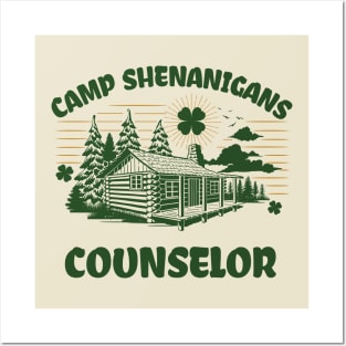 Funny Retro St Patricks Day - Camp Shenanigans Counselor Posters and Art